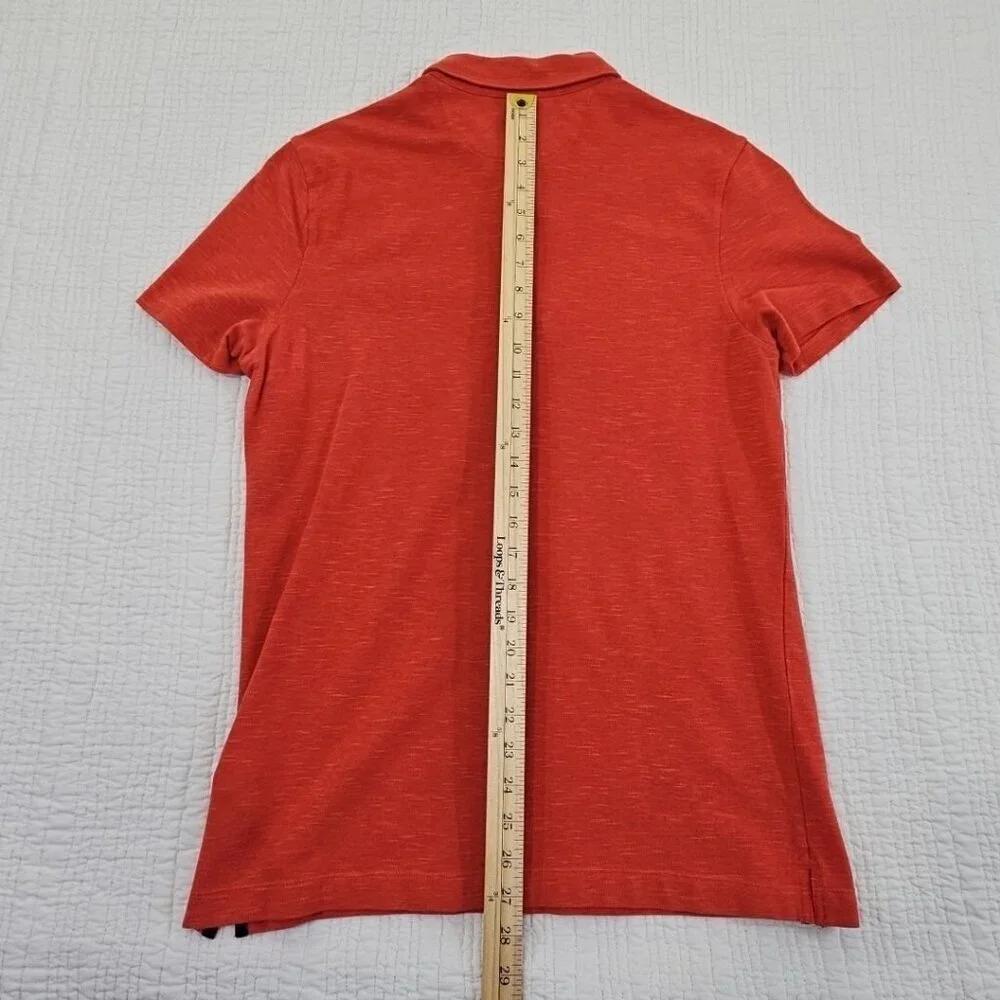 Banana Republic Performance‎ Pique Polo Men's Medium Orange Slubby Cotton EUC LN